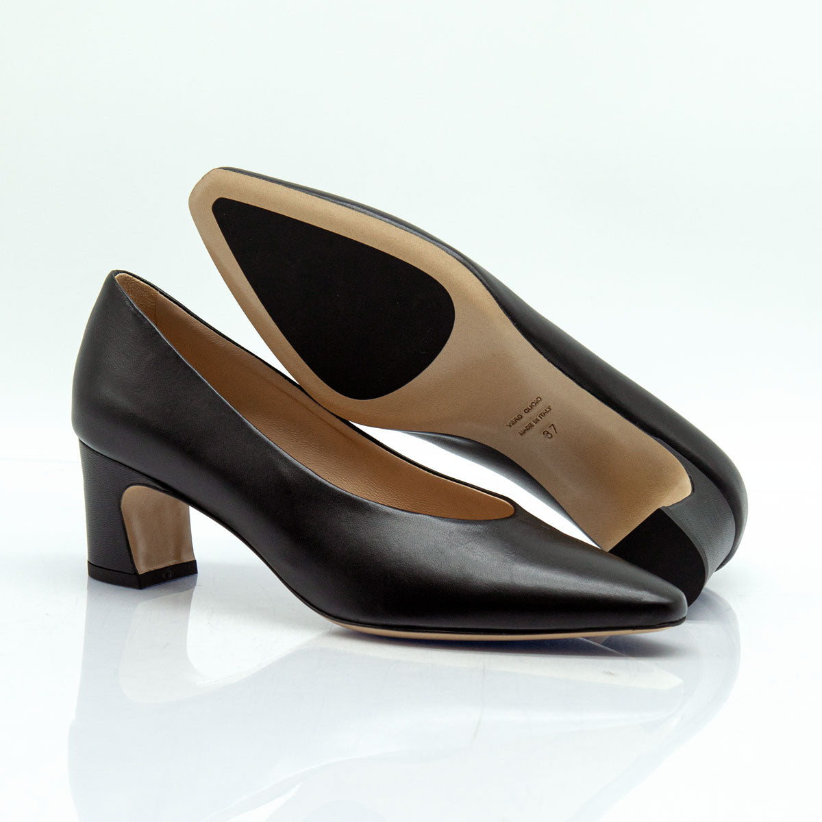 Figini - Pumps with 5 cm Heel in Black Nappa Leather