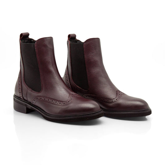 Figini - Chelsea Boots brogue in vitello bordeaux - Figini Milano