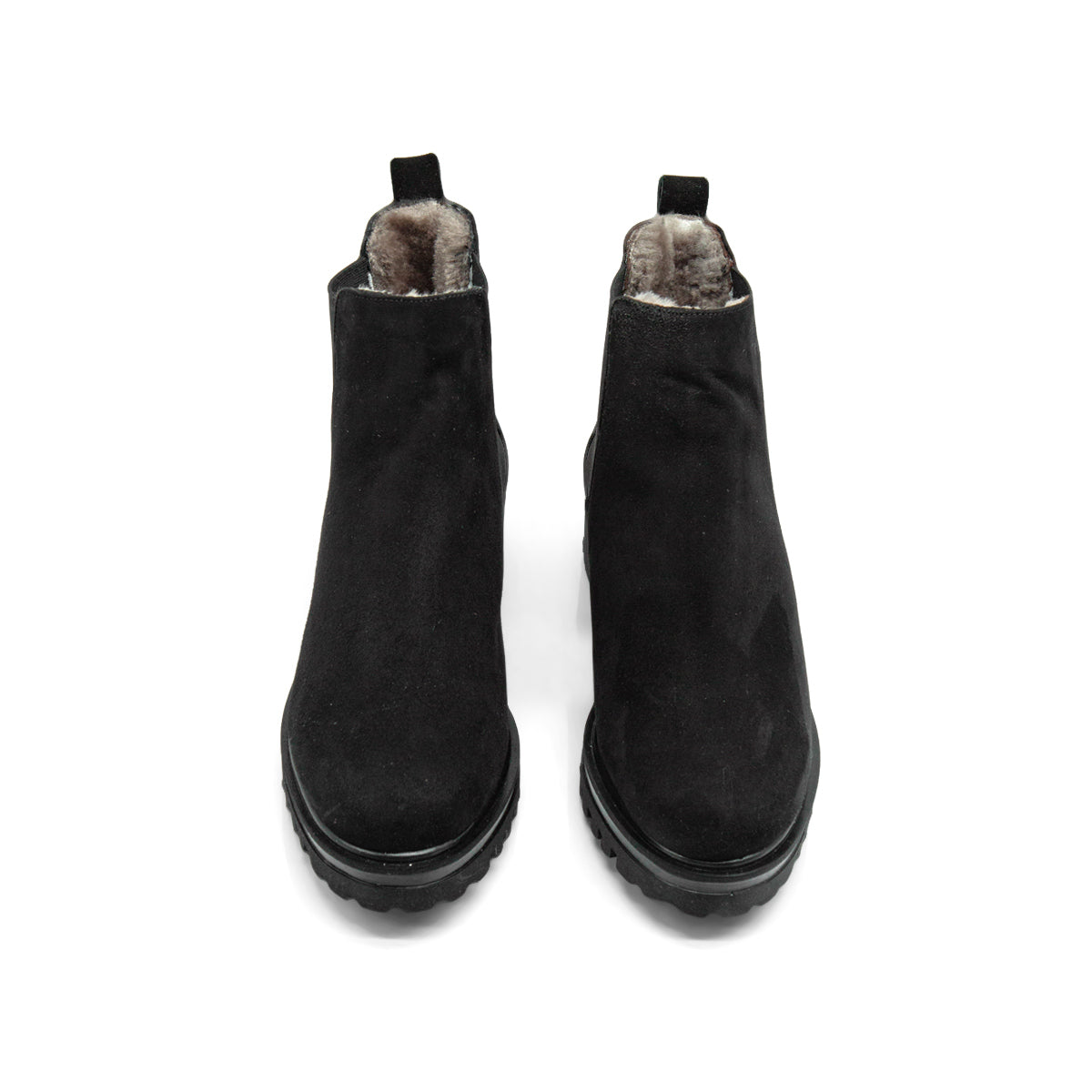 Figini - Chelsea Boots con fodera montone in camoscio nero - Figini Milano