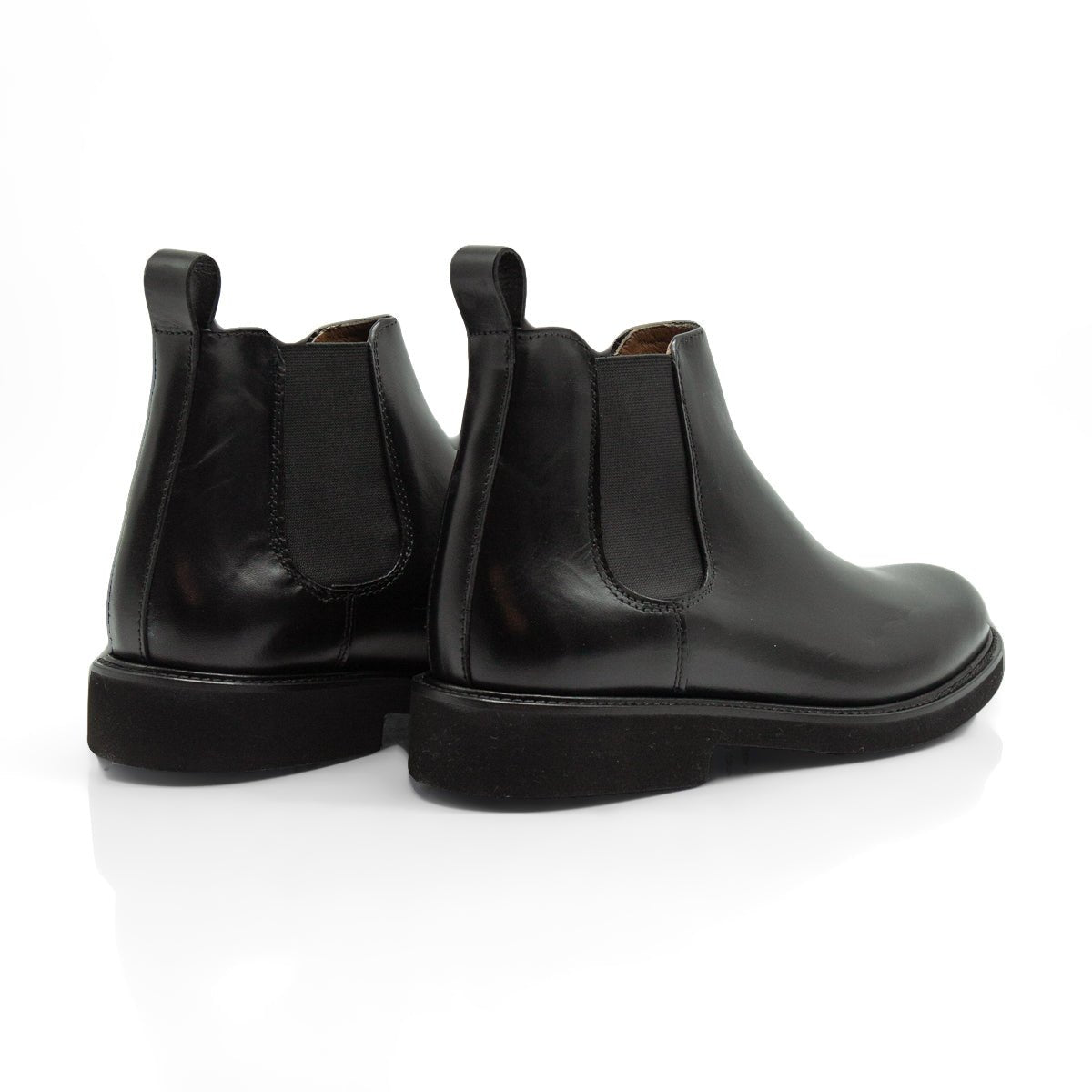 Figini - Chelsea Boots con fondo gomma in vitello nero - Figini Milano