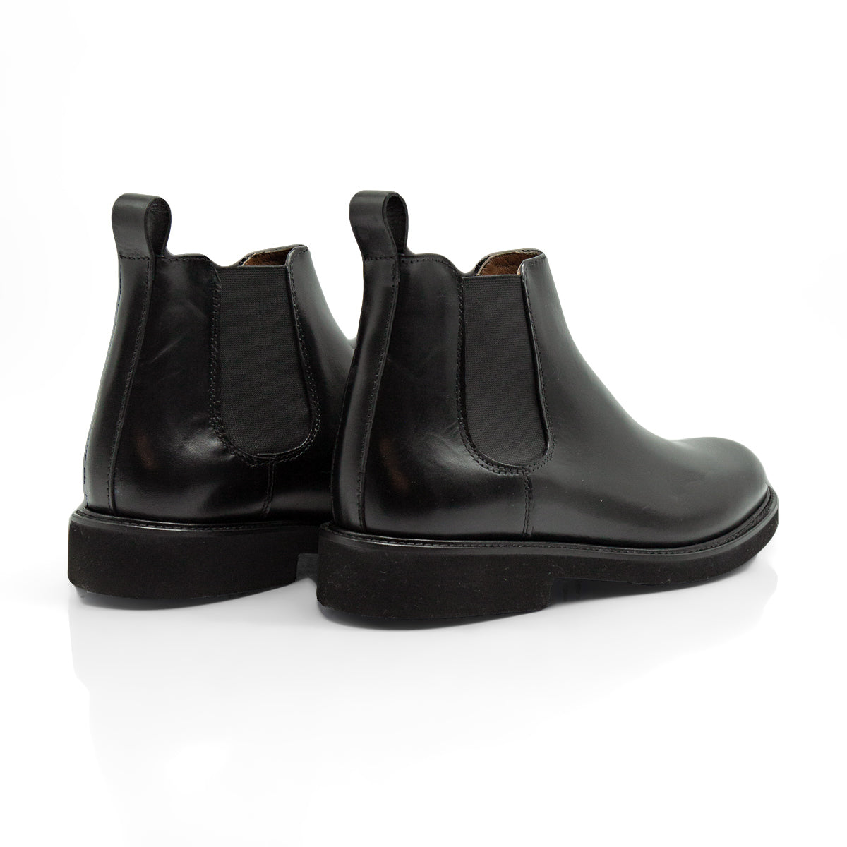 Figini - Chelsea Boots con fondo gomma in vitello nero - Figini Milano