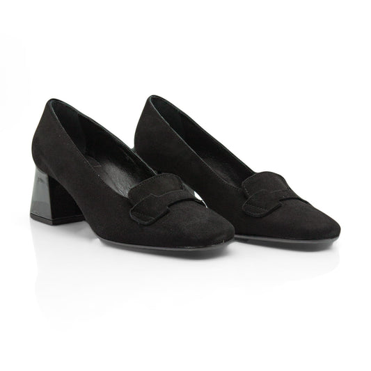 Figini - Décolleté accollati con tacco 5 cm in camoscio nero - Figini Milano