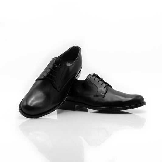 Figini - Derby flex con suola cuoio in nappa nero - Figini Milano