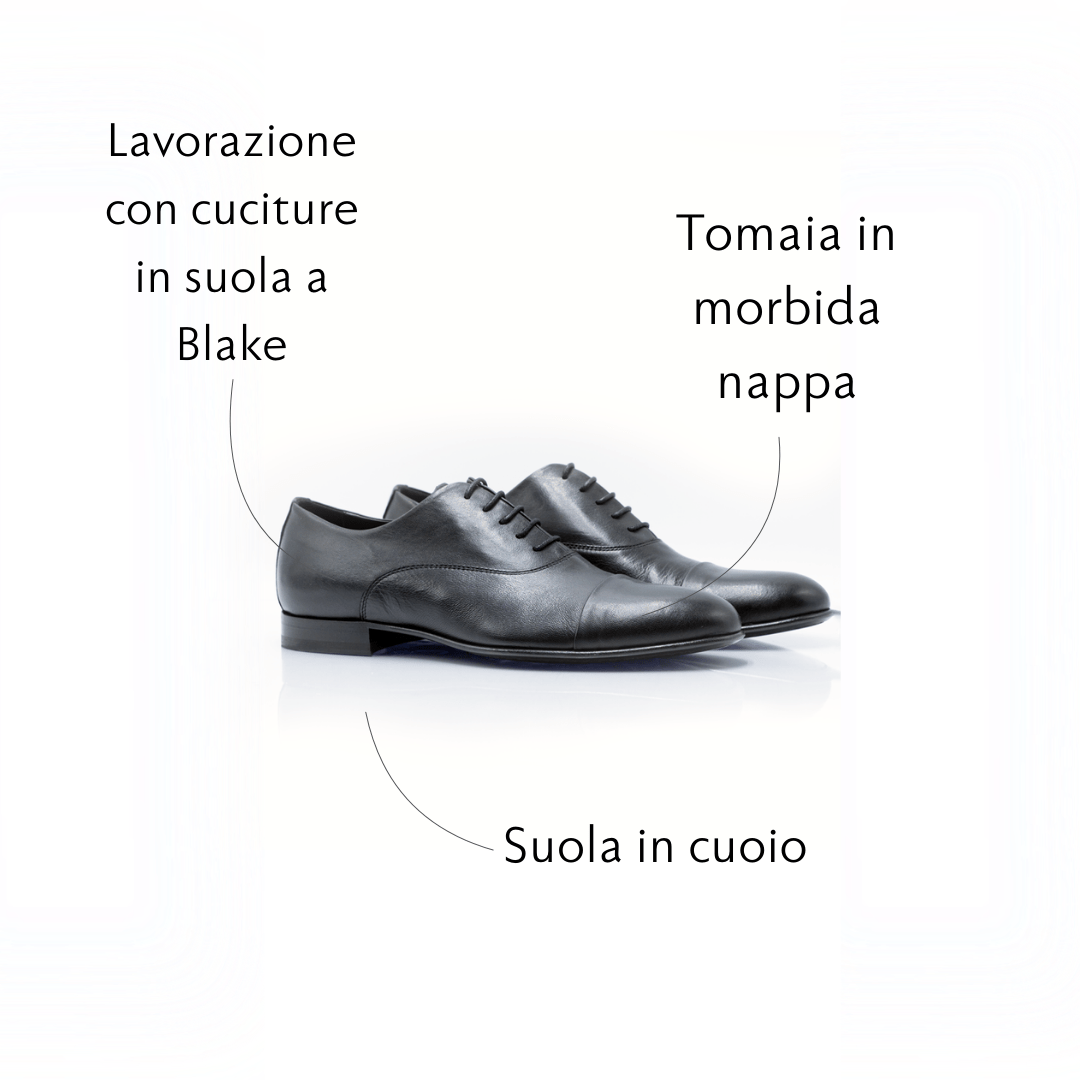 Figini - Francesina elegante in morbida nappa nera - Figini Milano