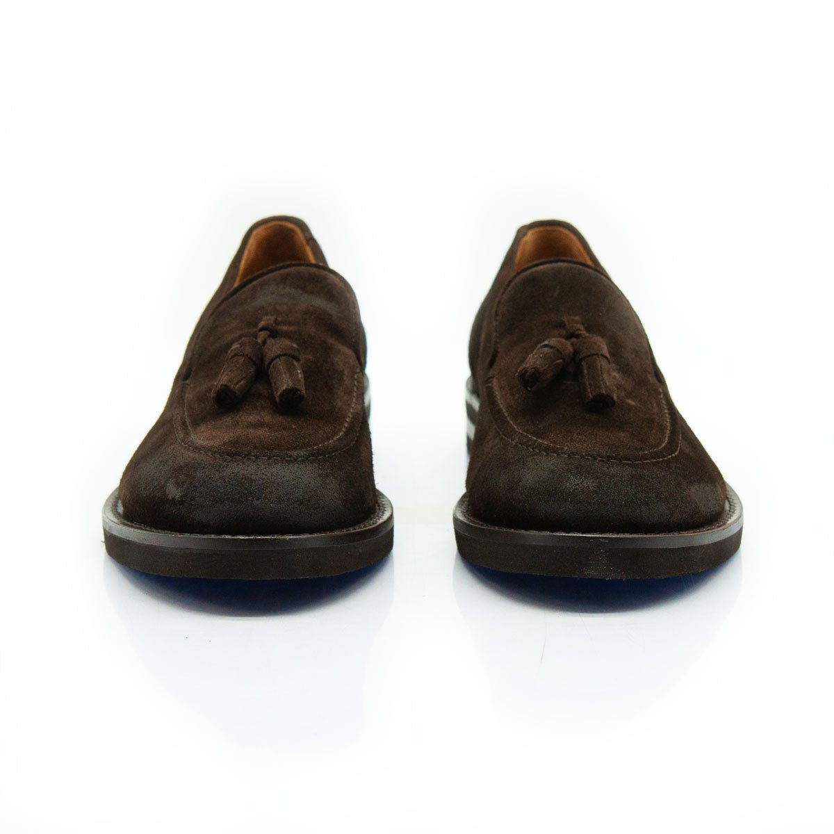 Figini - Mocassini flex con fiocchetto in vitello scamosciato testa moro - Figini Milano