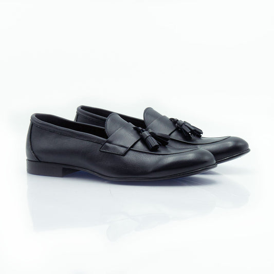 Figini - Mocassino guanto con fiocchetti in nappa blu - Figini Milano