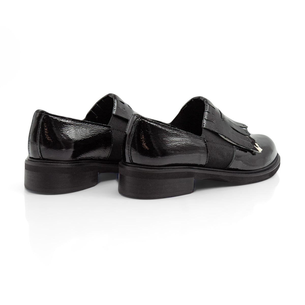 Figini - Montanti Slip-on con frange in vernice nera - Figini Milano