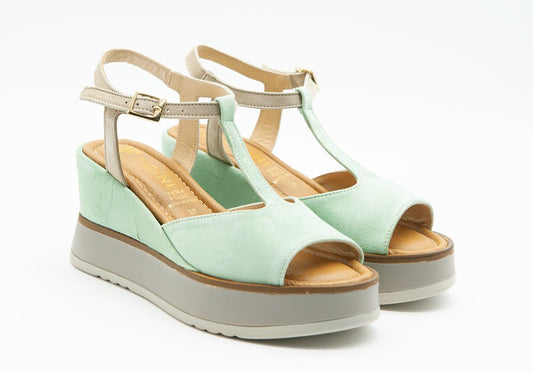 Figini - Sandali Wedge in camoscio Acqua - Figini Milano