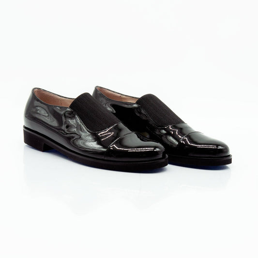 Figini - Slip - on con tacco 2 cm in vernice nera - Figini Milano