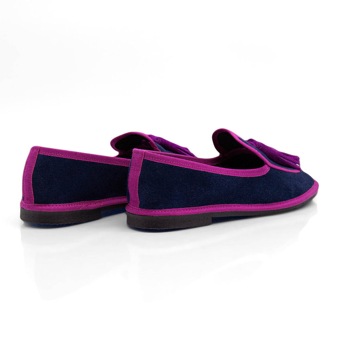 Figini - Slip-on Friulane con Fiocchetti in camoscio blu - Figini Milano