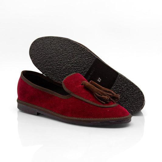 Figini - Slip-on Friulane con Fiocchetti in camoscio bordeaux - Figini Milano