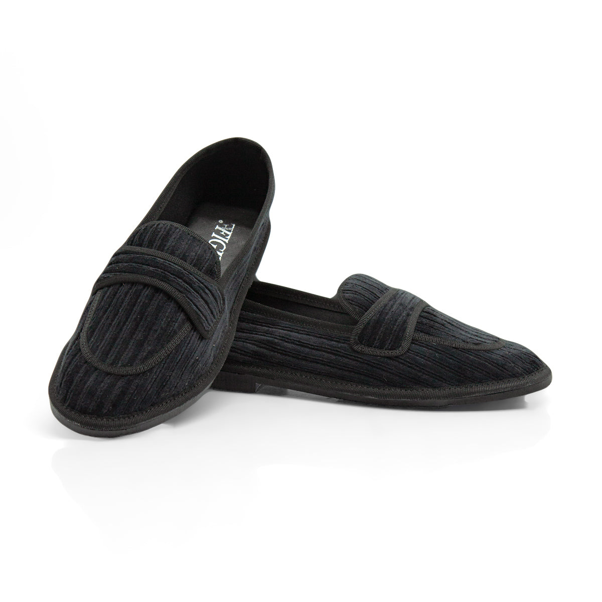Figini - Slip-on Friulane in velluto a coste nero - Figini Milano