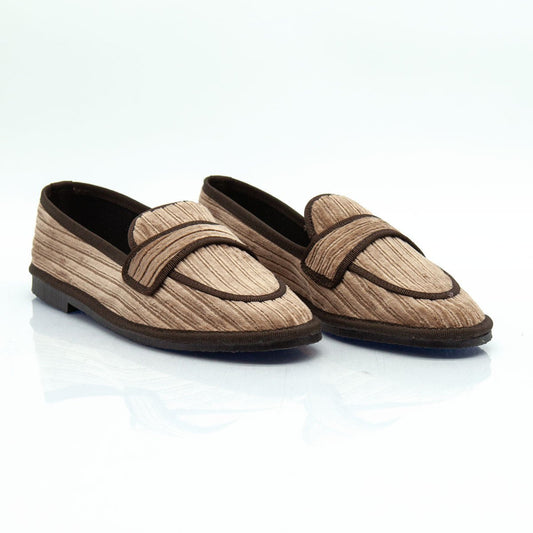 Figini - Slip-on Friulane in velluto a coste taupe - Figini Milano