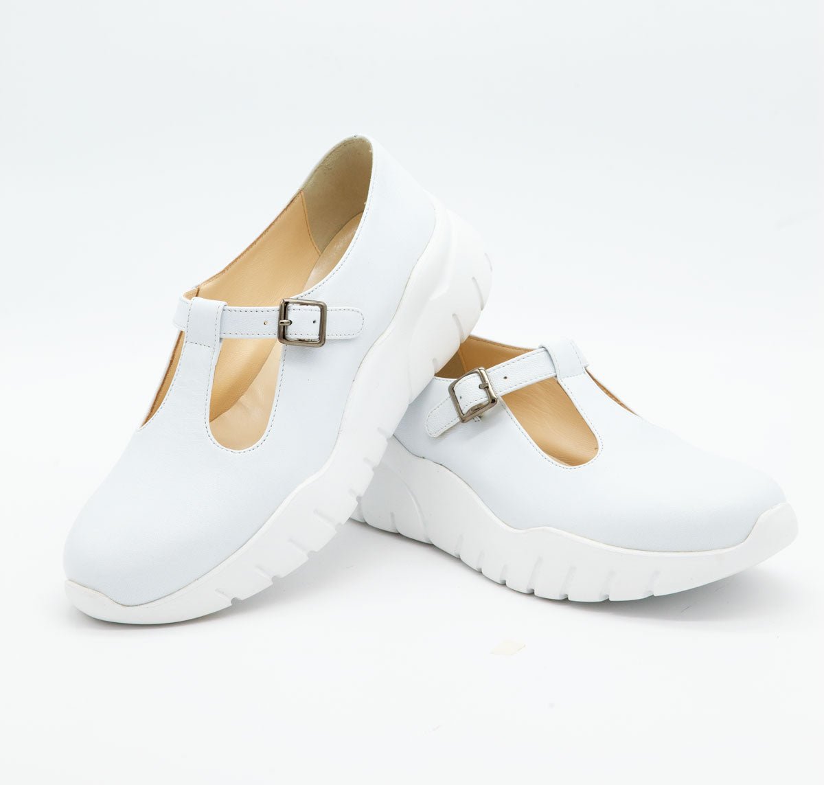 Figini - Sneakers Mary Jane in Nappa Bianca - Figini Milano