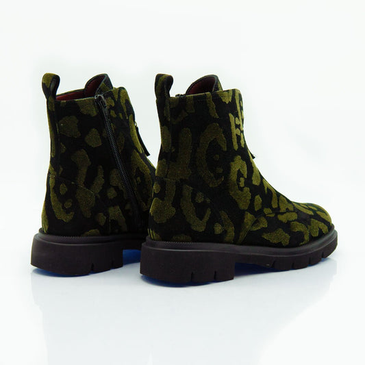 Figini - Stivaletti biker chunky in camoscio maculato nero - Figini Milano