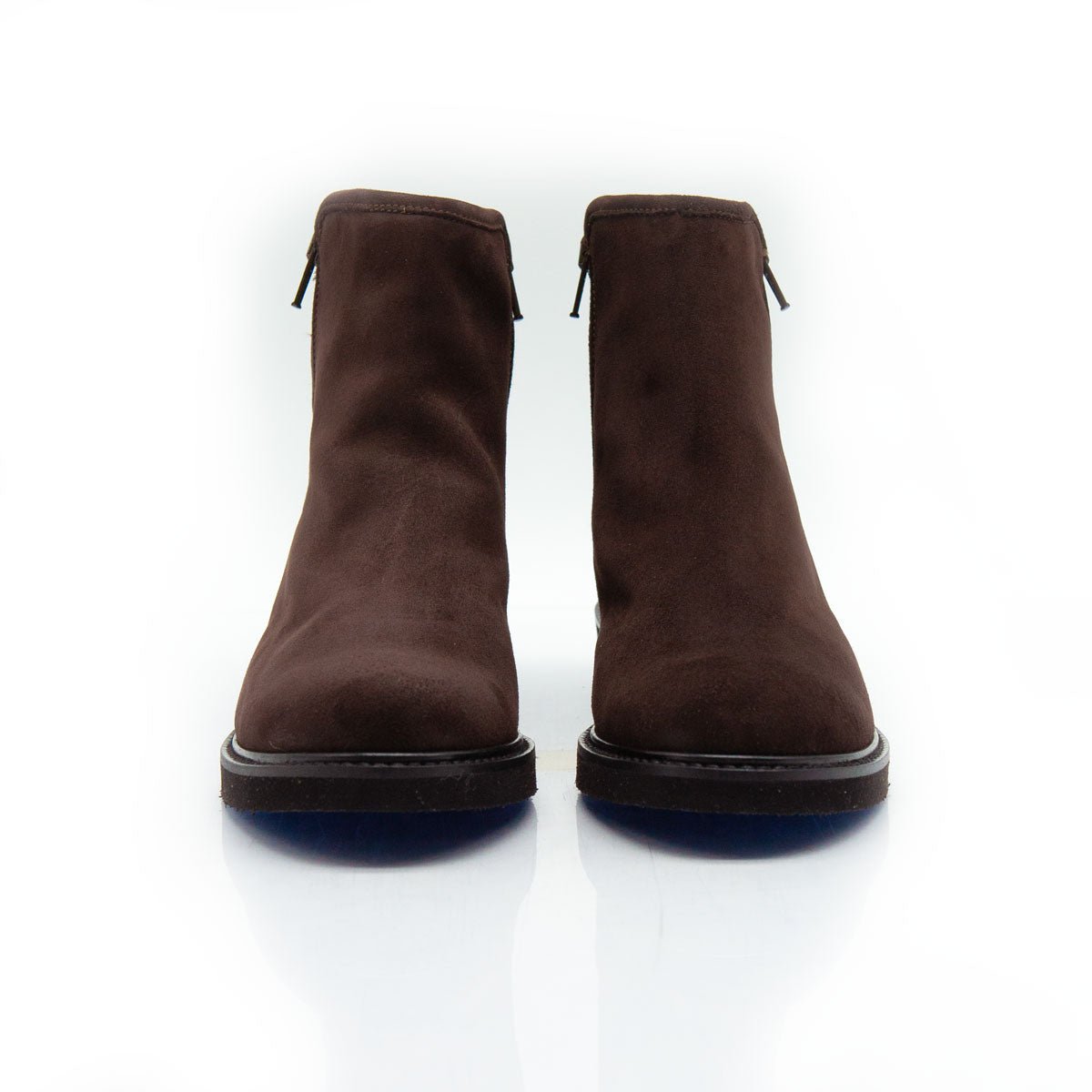 Figini - Stivaletti con doppia cerniera in camoscio testa di moro - Figini Milano