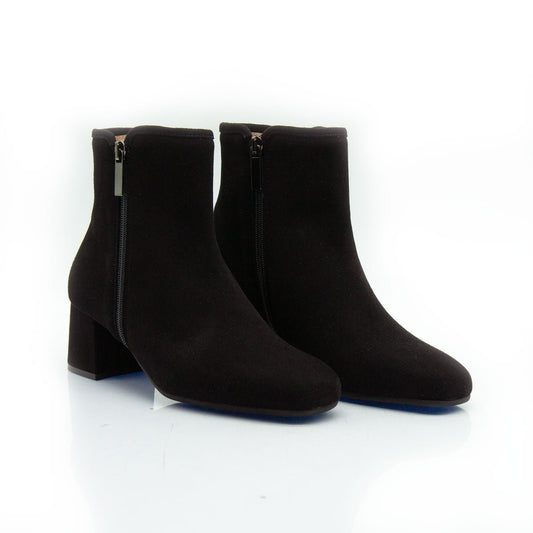 Figini - Stivaletti con zip e tacco 5 cm in camoscio nero - Figini Milano