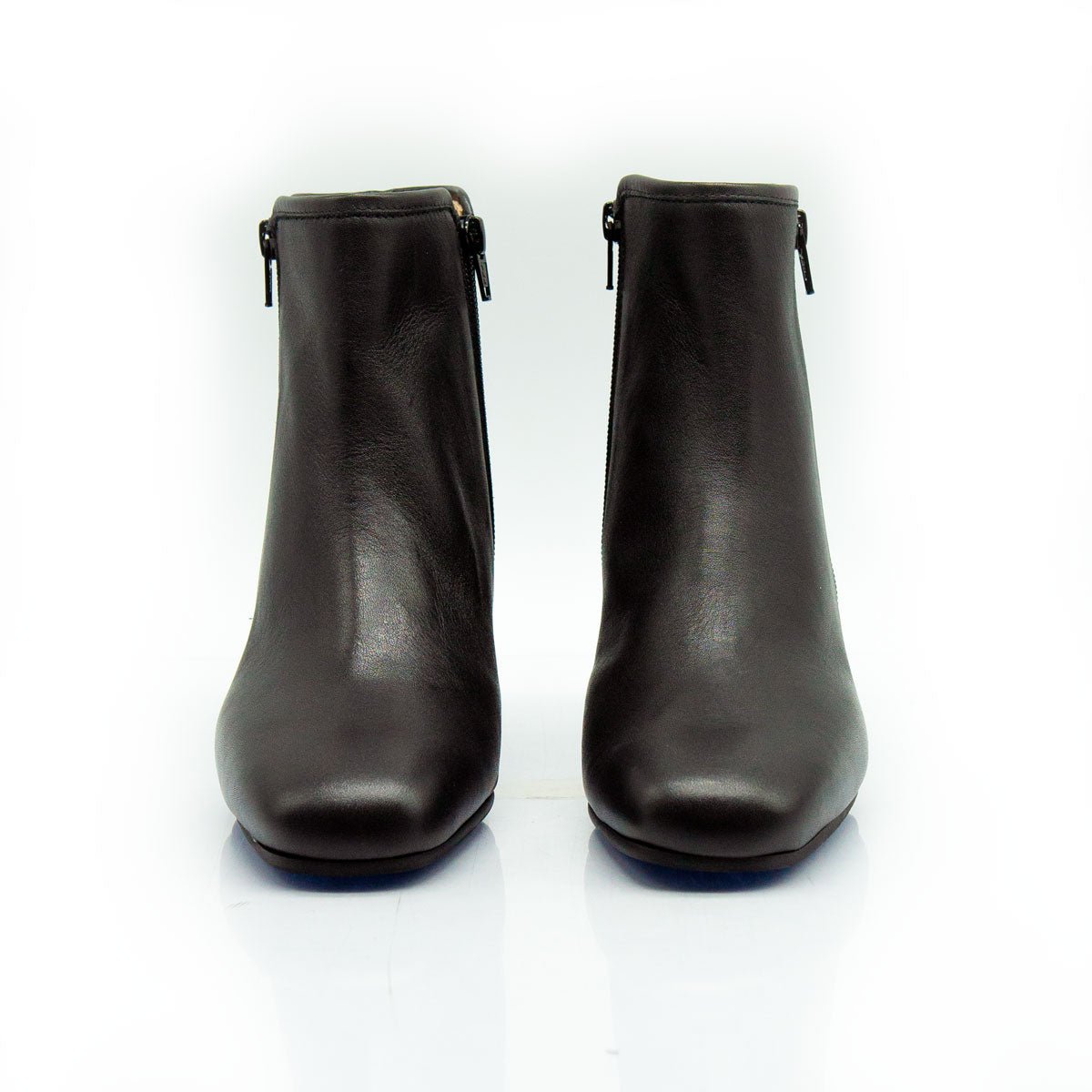 Figini - Stivaletti con zip e tacco 5 cm in vitello nero - Figini Milano