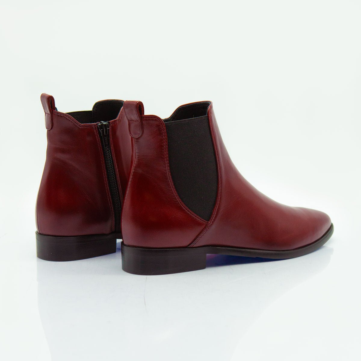Figini - Stivaletto con tacco 2 cm in nappa guanto bordeaux - Figini Milano