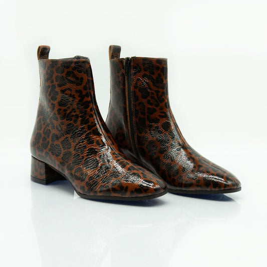 Figini - Stivaletto con tacco di 4 cm in vernice maculata - Figini Milano