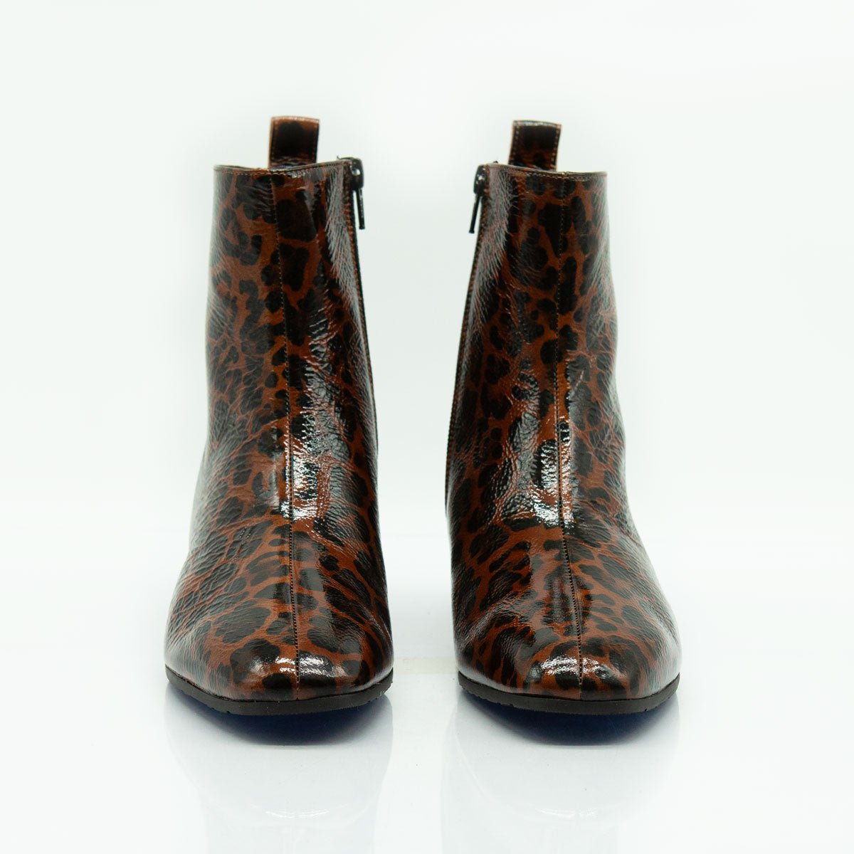 Figini - Stivaletto con tacco di 4 cm in vernice maculata - Figini Milano