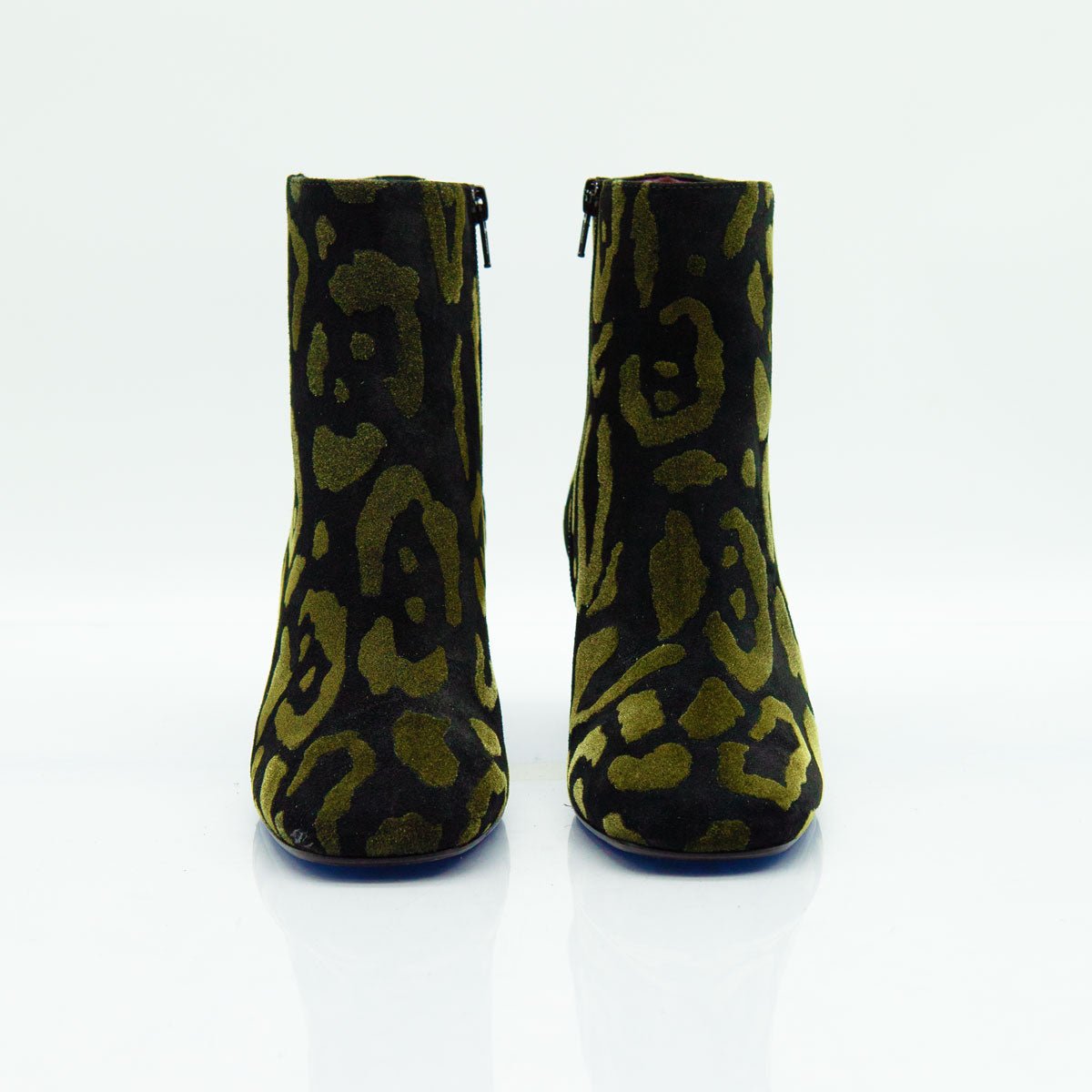 Figini - Stivaletto con tacco di 6 cm in camoscio mimetico nero - Figini Milano