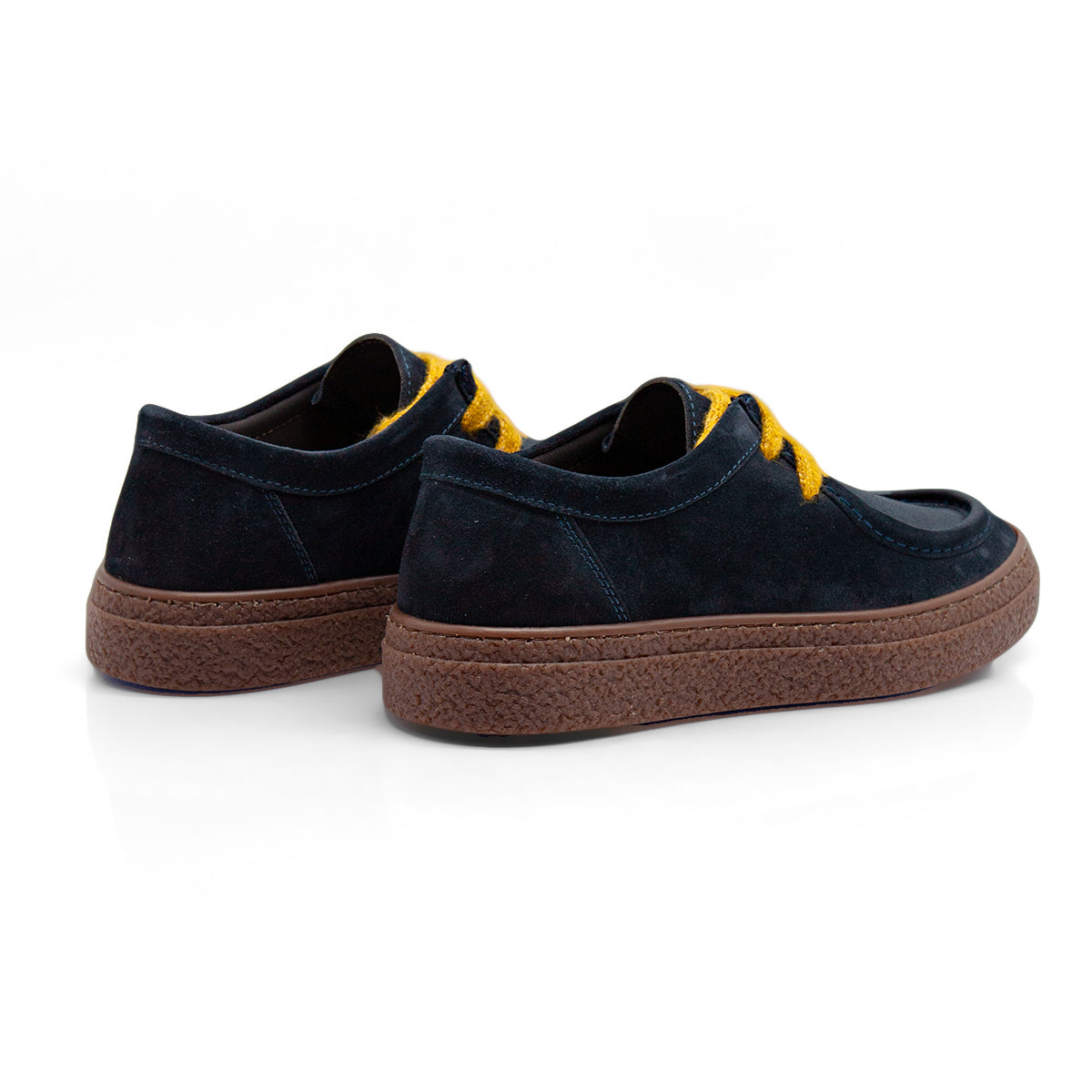 Re Blu - Mocassini Sneakers in camoscio ingrassato blu - Figini Milano