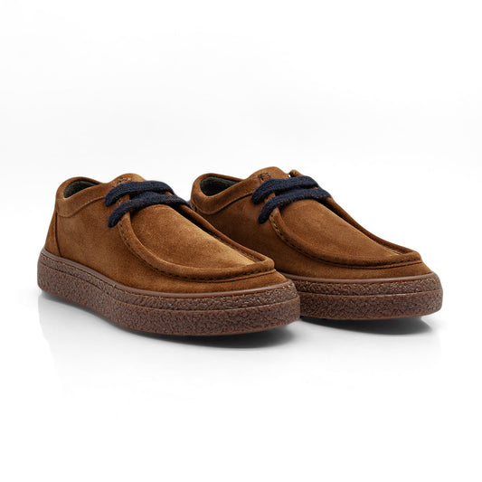 Re Blu - Mocassini Sneakers in camoscio ingrassato cuoio - Figini Milano