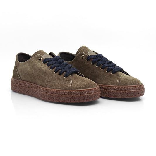 Re Blu - Sneakers in camoscio ingrassato taupe - Figini Milano