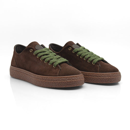 Re Blu - Sneakers in camoscio ingrassato testamoro - Figini Milano