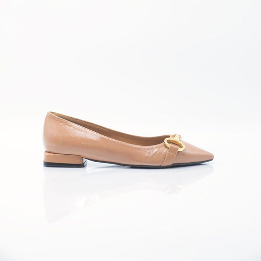 Figini - Ballerina con accessorio Oro con tacco 2 cm Nude - Figini Milano