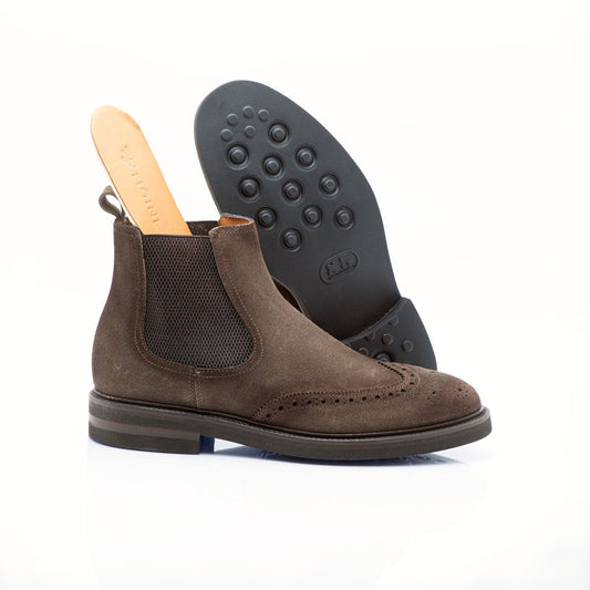 Figini - Chelsea Boot Wilson in Vitello scamosciato Marrone - Figini Milano