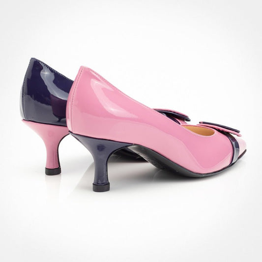 Figini - Décolleté Asimmetriche con tacco 5 cm in Vernice Rosa Viola - Figini Milano