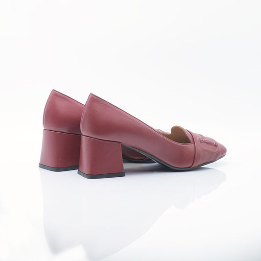 Figini - Décolleté montante con Fibbia stampata Tacco 5cm Bordeaux - Figini Milano