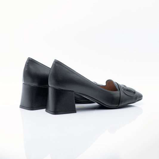 Figini - Décolleté montante con Fibbia stampata Tacco 5cm Nero - Figini Milano