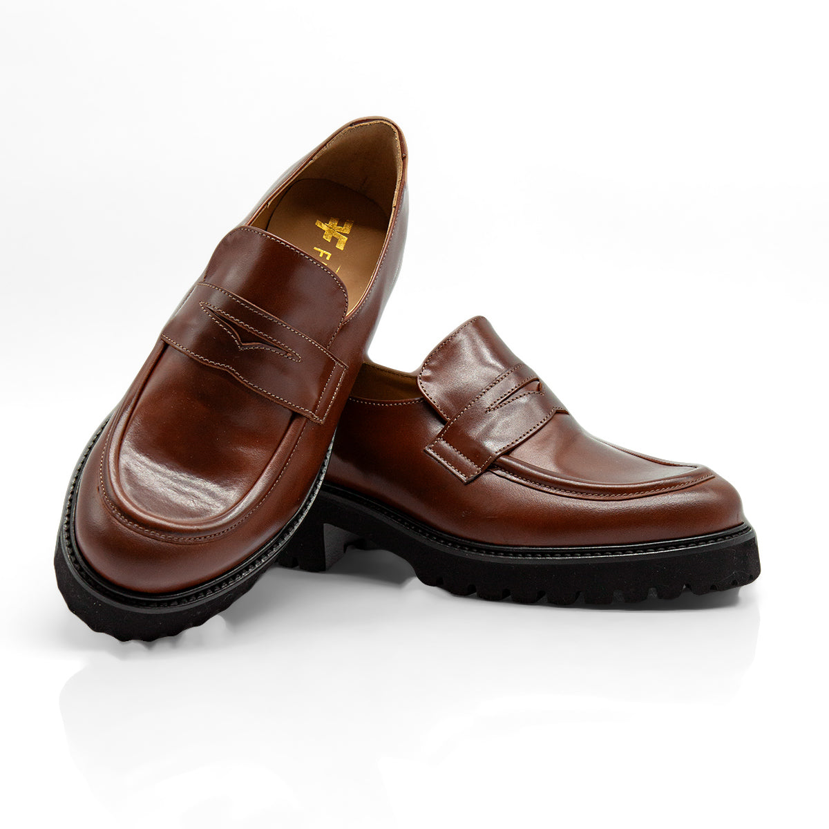 Mocassini chunky Figini 2032 marrone, vista della coppia