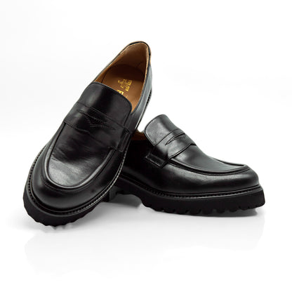 Figini - Chunky Loafers in Black Calfskin