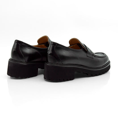 Figini - Chunky Loafers in Black Calfskin
