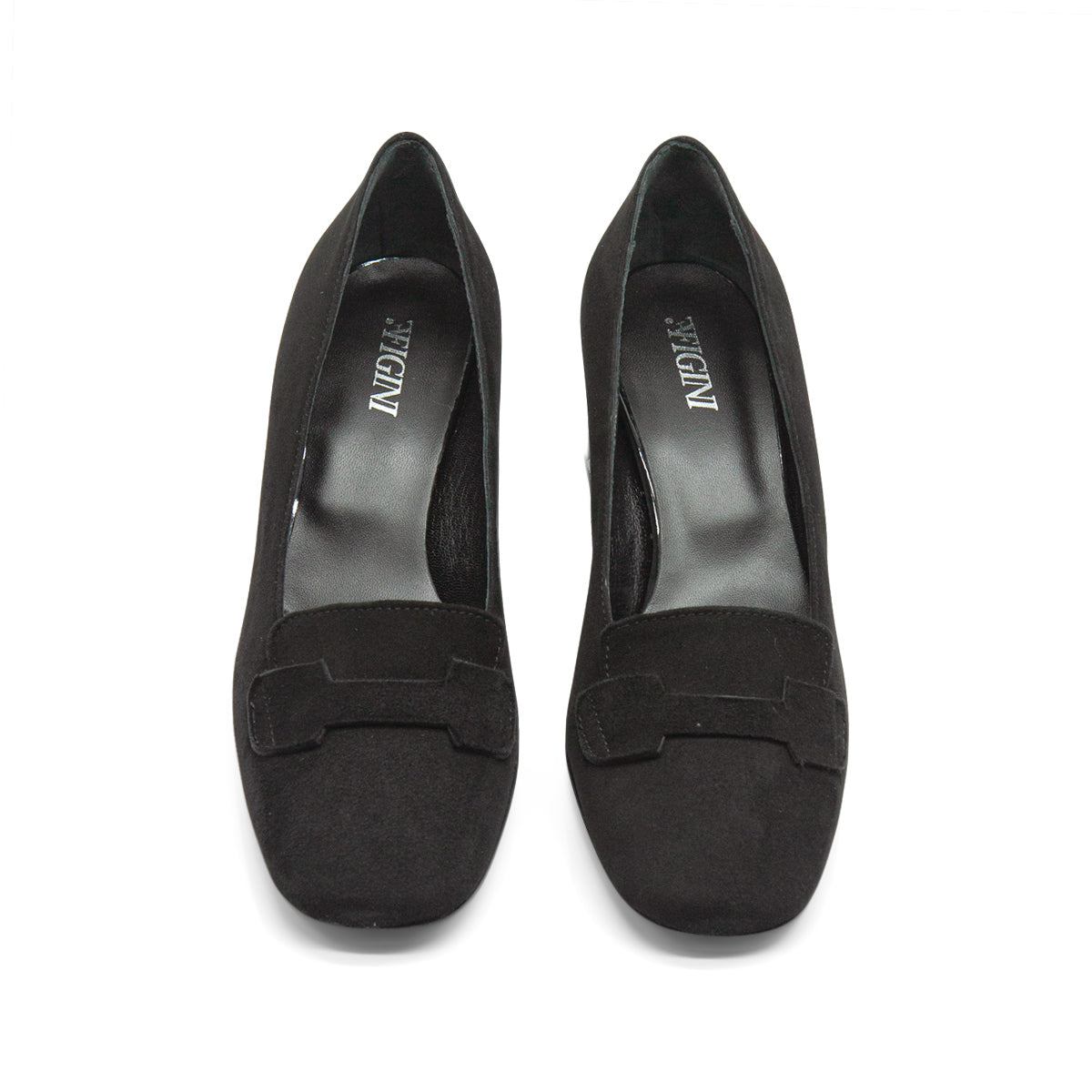 Figini - Décolleté accollati 6679 in camoscio nero, vista sopra