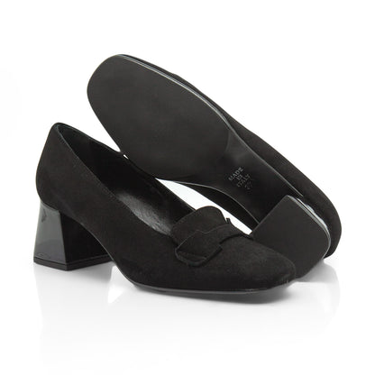 Figini - Décolleté accollati 6679 in camoscio nero, vista suola