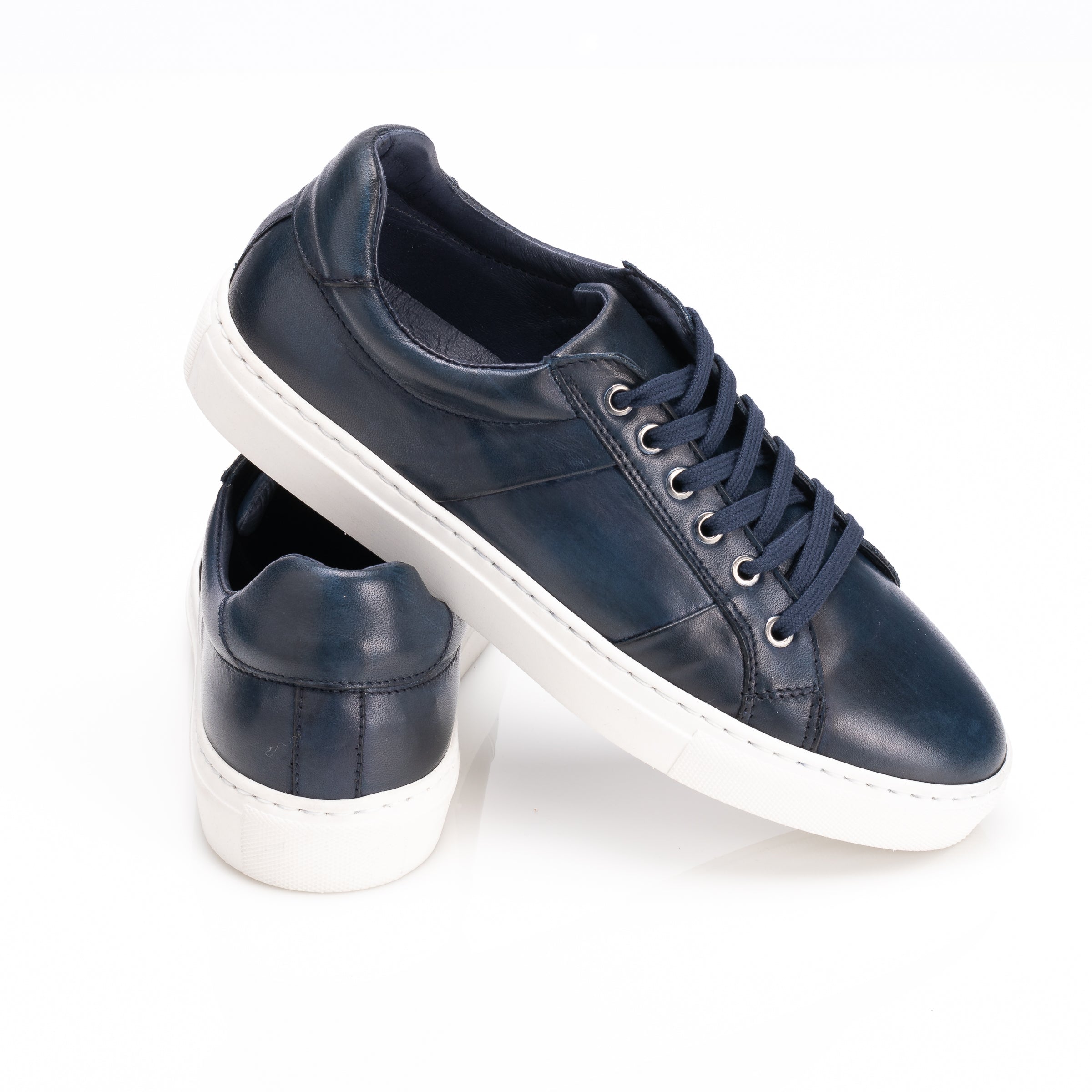 Figini Sneakers in vitello anticato Blu