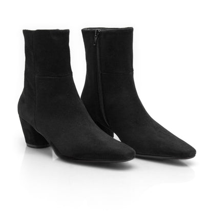 Figini - Tapered-toe ankle boots in black suede with a 5 cm heel