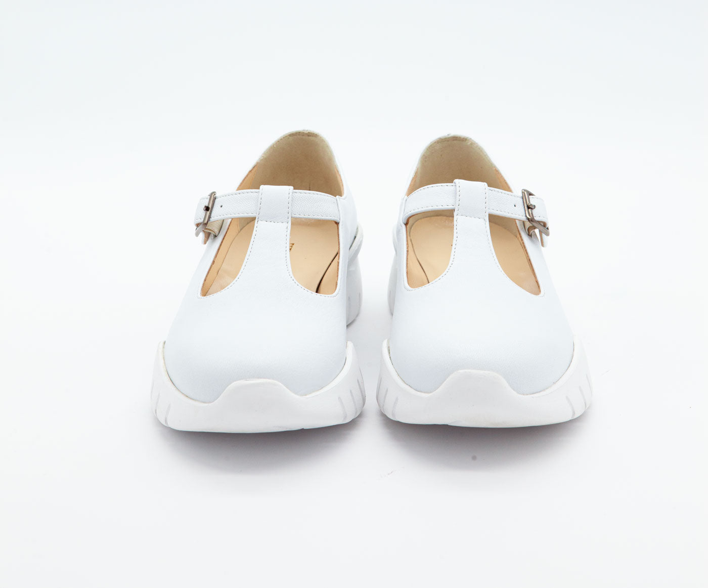 Figini - Sneakers Mary Jane in Nappa Bianca