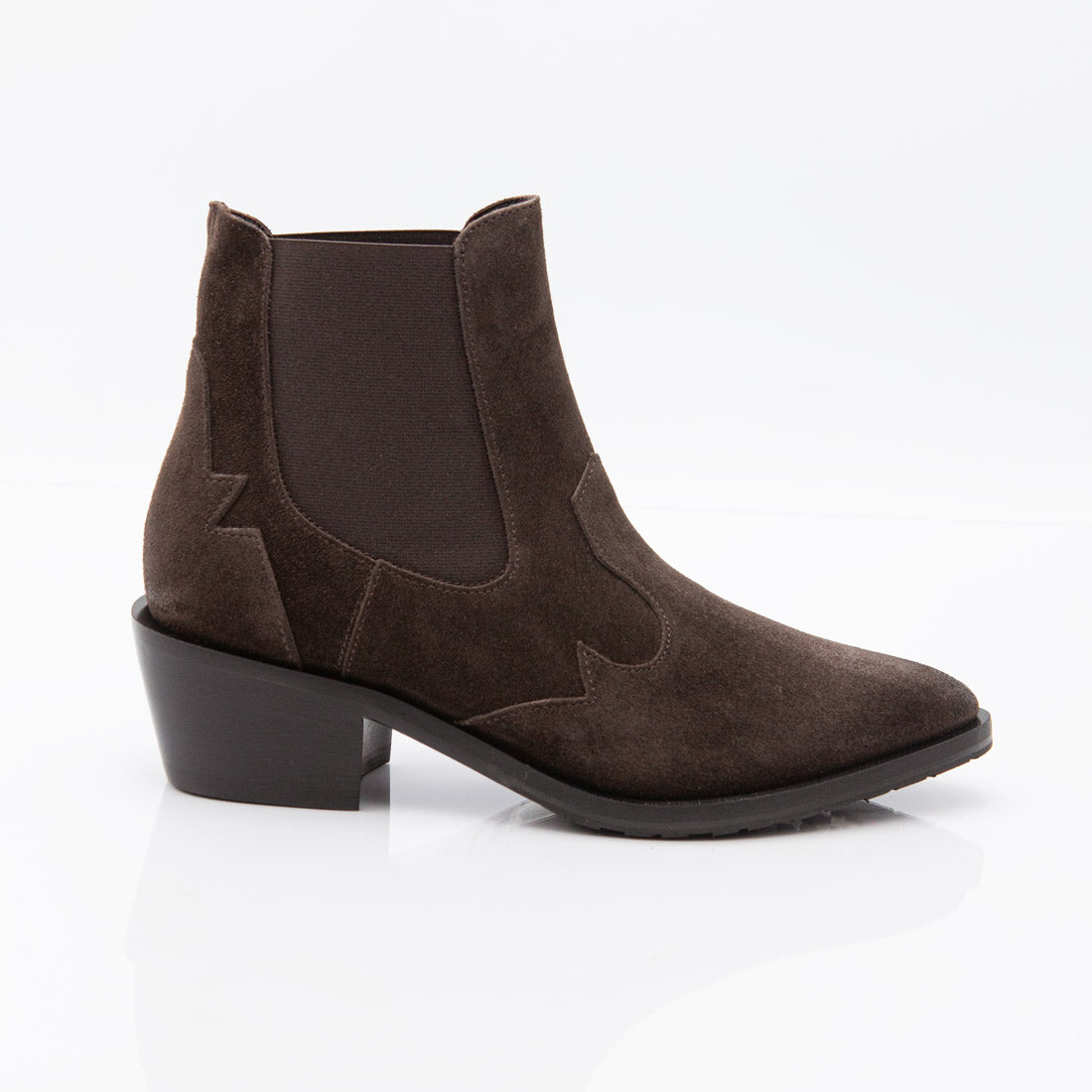 Figini- Dark Brown Low Texan Boots with 5 cm Heel