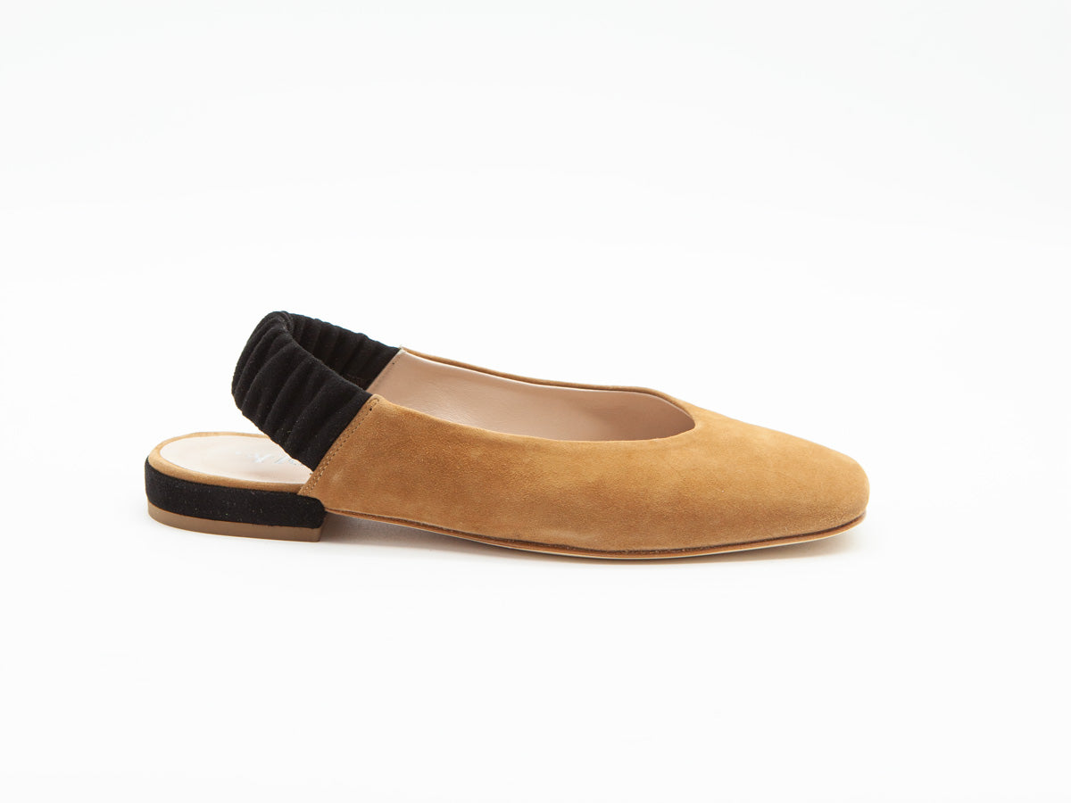 Figini - Décolleté Slingback con elastico in camoscio Cuoio