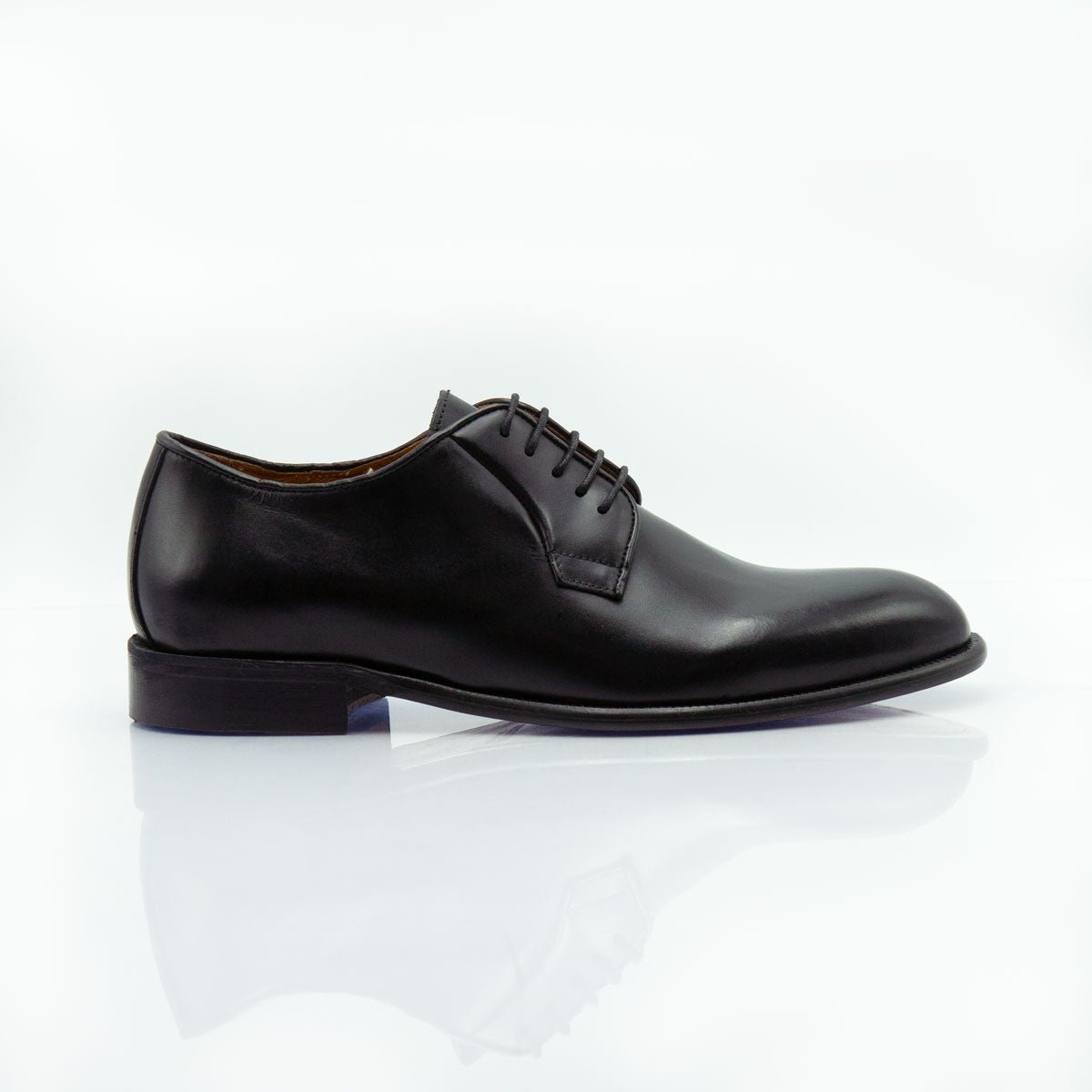 Figini - Allacciate Derby con suola cuoio in Crust nero - Figini Milano