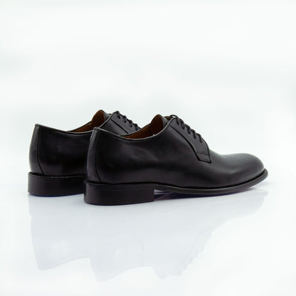 Figini - Allacciate Derby con suola cuoio in Crust nero - Figini Milano