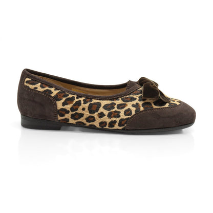 Figini - Ballerine cap-toe con fiocco in pony maculato e suede testamoro - Figini Milano