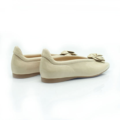 Figini - Ballerine flex con fiore in vernice beige - Figini Milano