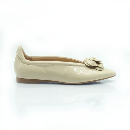 Figini - Ballerine flex con fiore in vernice beige - Figini Milano